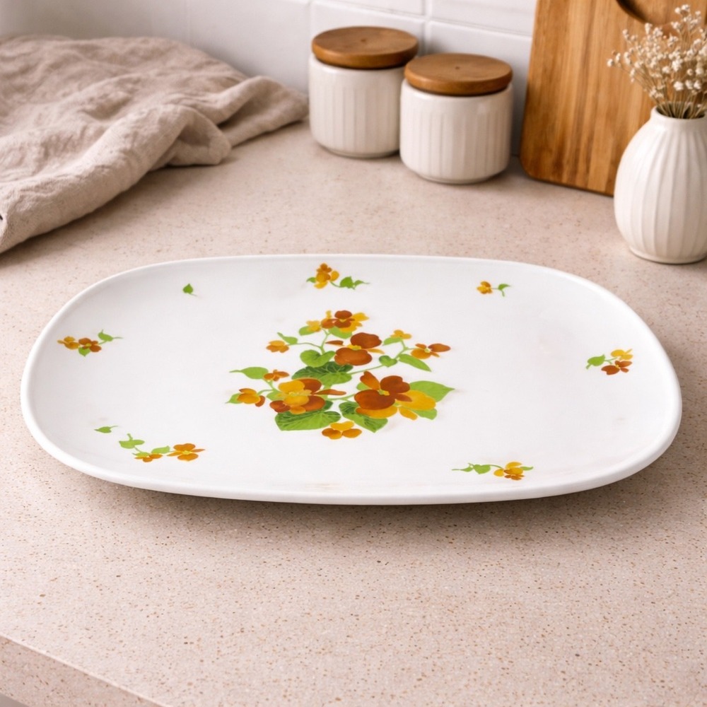 Noritake Progression China Happy Days 9069‎ Oval Serving Platter Vintage Japan